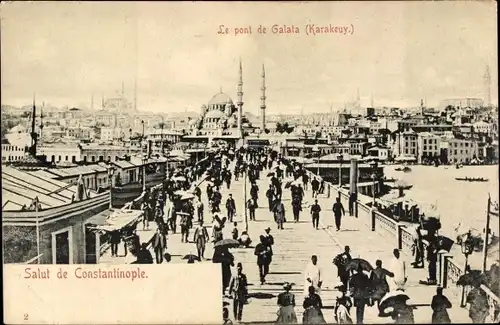 Ak Konstantinopel Istanbul Türkei, Le pont de Galata