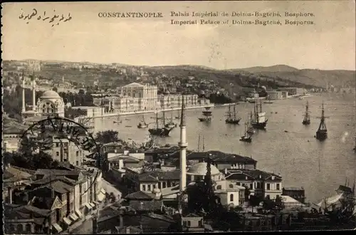 Ak Konstantinopel Istanbul Türkei, Palais Imperial de Dolma Bagtche, Bosphore