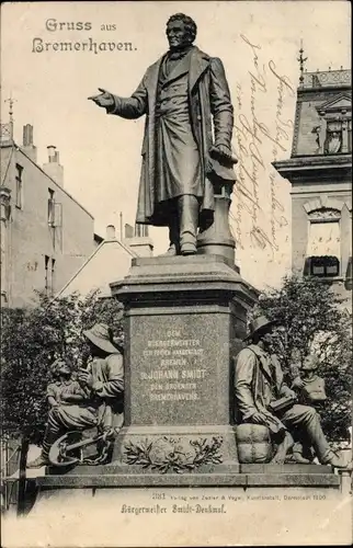 Ak Bremerhaven, Bürgermeister Smidt Denkmal