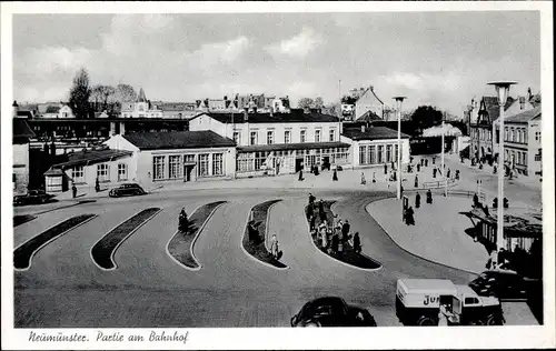 Ak Neumünster in Schleswig Holstein, Partie am Bahnhof