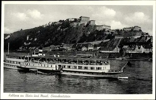 Ak Ehrenbreitstein Koblenz am Rhein, Rheindampfer Bismarck