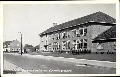 Ak Drachten Friesland Niederlande, Landbouwhuishoud, Opleidingsschool