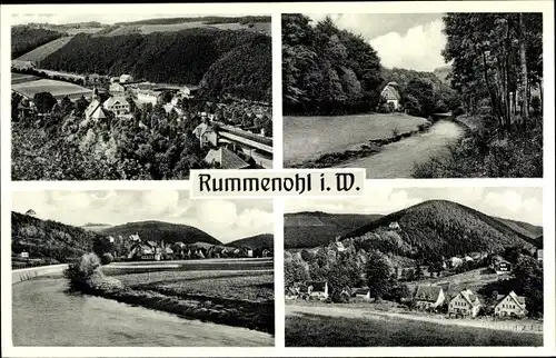 Ak Rummenohl Hagen in Westfalen Ruhrgebiet, Ortsansichten, Panorama, Flusspartie