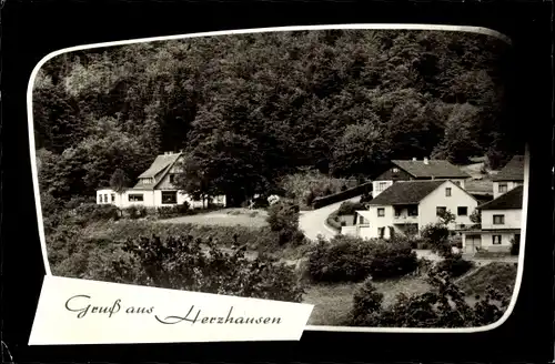 Passepartout Ak Herzhausen Vöhl in Hessen, Teilansicht