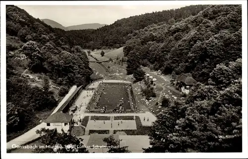 Ak Gernsbach, Blick auf städtisches Luft- und Schwimmbad