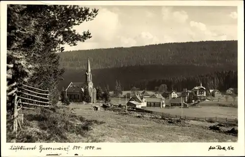 Ak Herrenwies Forbach im Schwarzwald Baden, Teilansicht mit Kirche