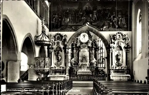 Ak Durmersheim in Baden, Wallfahrtskirche Maria Bickesheim