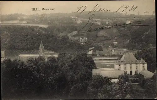 Ak Tilff Esneux Wallonien Lüttich, Panorama, Blick auf den Ort