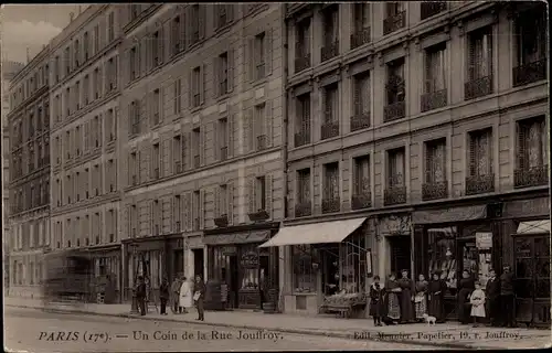 Ak Paris XVII., Rue Jouffroy, Geschäfte
