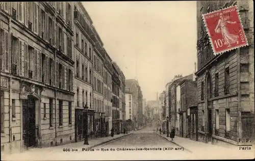 Ak Paris XIII., Rue du Chateau des Rentiers