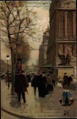 Künstler Ak Luigi, L., Paris V. Arrondissement Panthéon, Coin du Boulevard Saint Michel