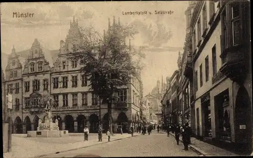 Ak Münster in Westfalen, Lambertiplatz, Salzstraße