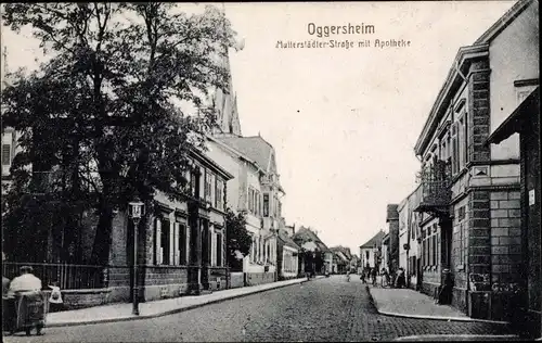 Ak Oggersheim Ludwigshafen am Rhein Rheinland Pfalz, Mutterstädter Straße mit Apotheke