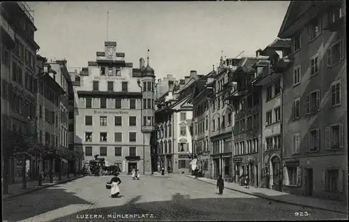 Ak Luzern Stadt Schweiz, Mühlenplatz