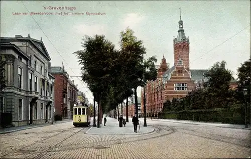 Ak 's Gravenhage Den Haag Südholland, Laan van Meerdervoort met het nieuwe Gymnasium