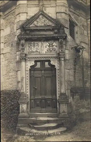 Foto Ak Hämelschenburg Emmerthal, Eingang, Tür