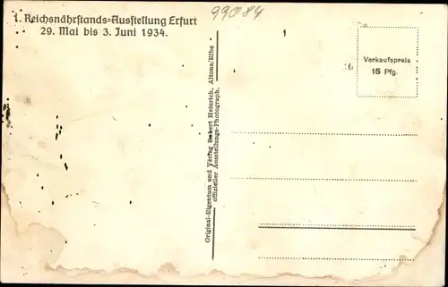 Ak Erfurt Thüringen, Reichsnährstandsausstellung, 29. Mai bis 3. Juni 1934, großer Vorführungsring