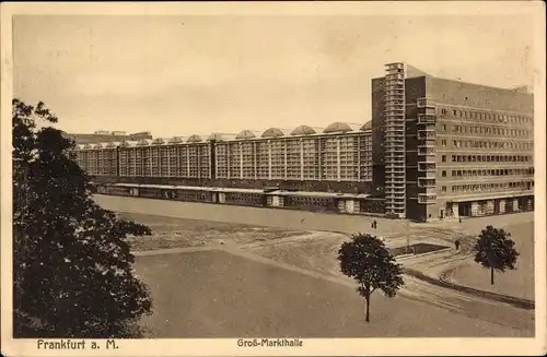 Ak Ostend Frankfurt am Main, Blick auf die Großmarkthalle, Sonnenstraße