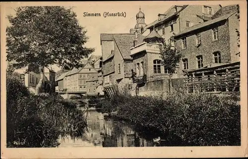 Ak Simmern im Hunsrück, Partie am Simmerbach