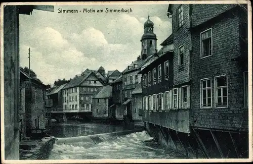 Ak Simmern im Hunsrück, Motiv am Simmerbach