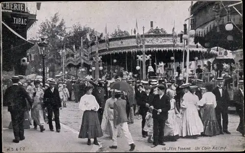 Ak Paris, Fête Foraine, Un Coin Animé, Festplatz, Karussel