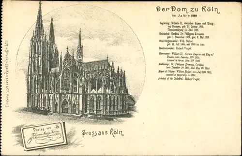 Ak Köln am Rhein, Dom im Jahr 1899