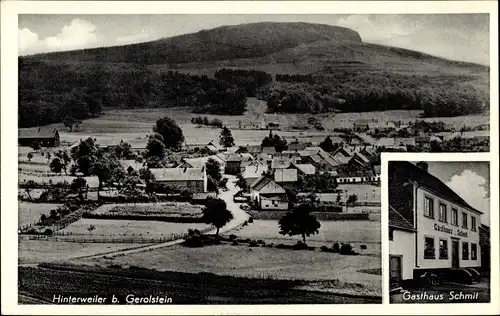 Ak Hinterweiler in der Eifel, Gasthaus Schmit, Blick auf den Ort