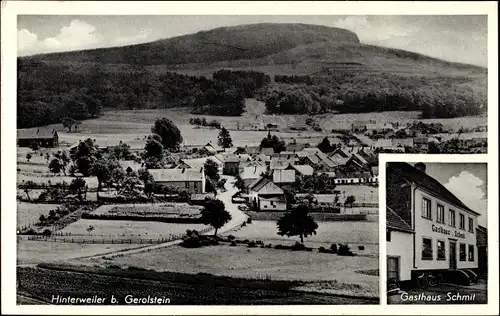 Ak Hinterweiler in der Eifel, Gasthaus Schmit, Blick auf den Ort