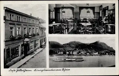 Ak Königswinter am Rhein, Cafe Restaurant, Hauptstraße 117, Innenansicht, Salondampfer