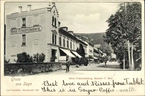 Ak Sayn Bendorf am Rhein, Hotel Friedrichsberg