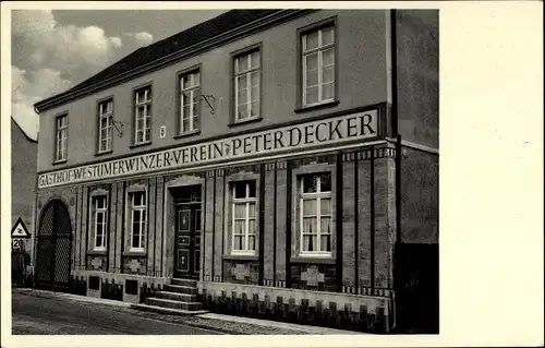 Ak Westum Sinzig im Kreis Ahrweiler Rheinland Pfalz, Weinhandlung und Dampfbrennerei, Gasthof