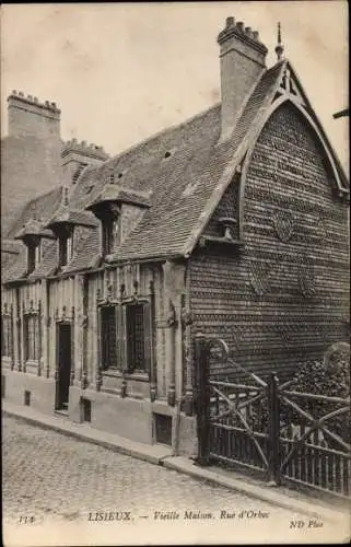 Ak Lisieux Calvados, Vieille Maison, Rue d'Orbec