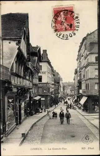 Ak Lisieux Calvados, La Grande Rue