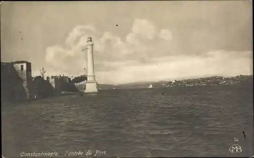 Ak Konstantinopel Istanbul Türkei, L'Entree du Port, Leuchtturm