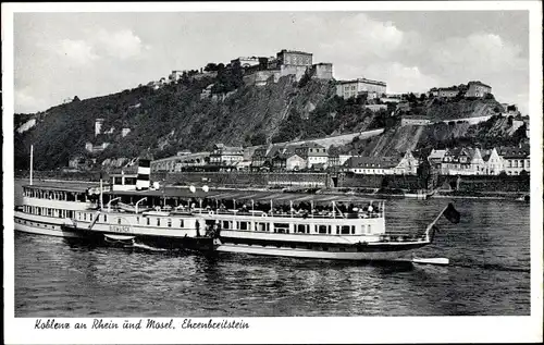 Ak Ehrenbreitstein Koblenz am Rhein, Rheindampfer Bismarck