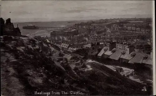 Ak Hastings East Sussex England, Ortsansicht, From the Castle