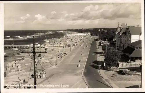 Ak Ostseebad Kühlungsborn, Blick auf Promenade und Strand