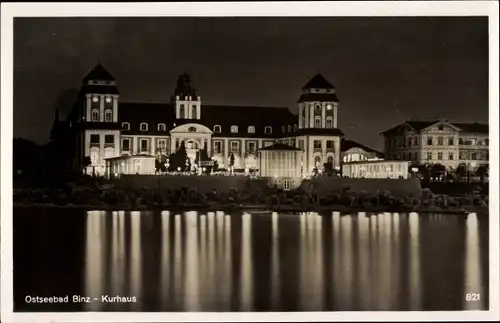 Ak Seebad Binz auf Rügen, Kurhaus bei Nacht