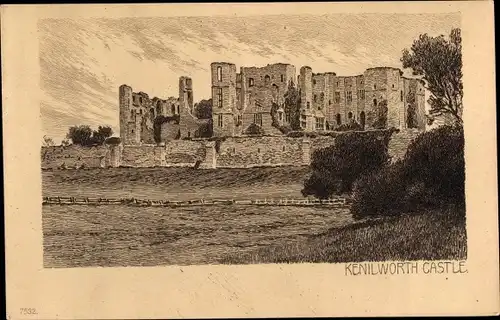 Ak Kenilworth Warwickshire England, Kenilworth Castle