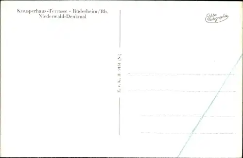 Ak Rüdesheim Rhein, Blick vom Niederwald, Knusperhaus Terrasse