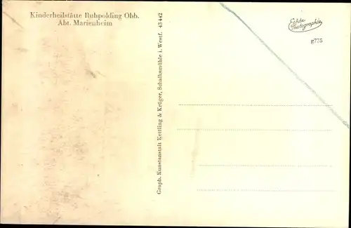 Ak Ruhpolding in Oberbayern, Kinderheilstätte Abt. Marienheim