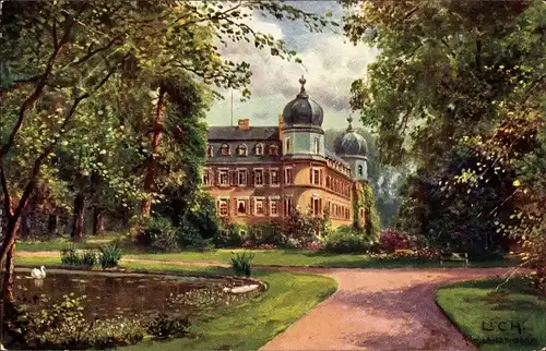 Künstler Ak Lich Kreis Gießen, Schloss Lich, Fürst Sohns Hessen
