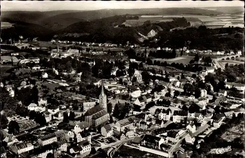 Ak Eitorf in Nordrhein Westfalen, Stadtpanorama, Glockenturm