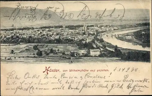 Ak Höxter an der Weser, Panorama von Wilhelmshöhe