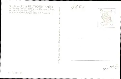 Ak Groß Gumpen Reichelsheim im Odenwald, Gasthaus Zum Deutschen Kaiser, Inh. Philipp Arras