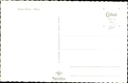 Ak Baden Baden am Schwarzwald, Merkur Berghotel Gaststätte