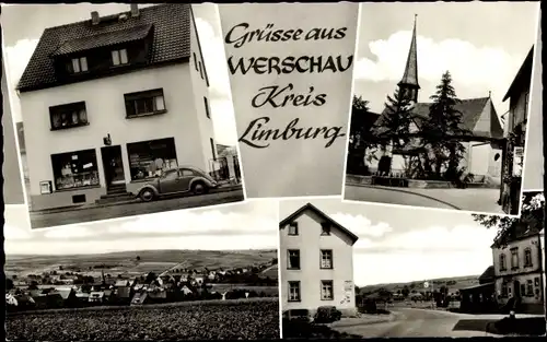 Ak Werschau Brechen in Hessen, Straßenpartien, Panorama, Kirche