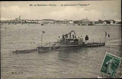 Ak La Pallice Rochelle Charente Maritime, Sous Marin Castor