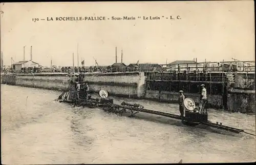 Ak La Pallice Rochelle Charente Maritime, Sous Marin Le Lutin