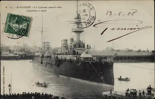 Ak Saint Nazaire Loire Atlantique, Le Cuirasse Amiral Aube
